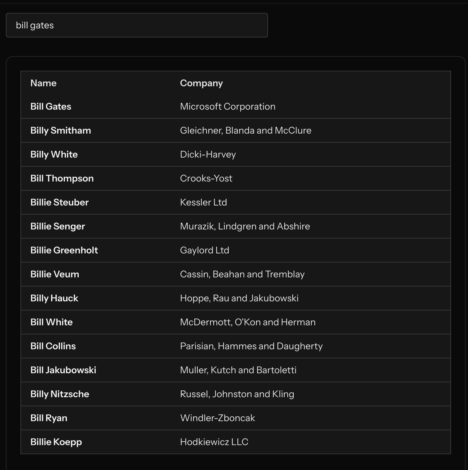 Invalid Search Results
